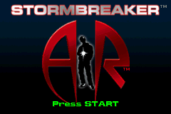 Alex Rider Stormbreaker title screen for GameBoy Advance